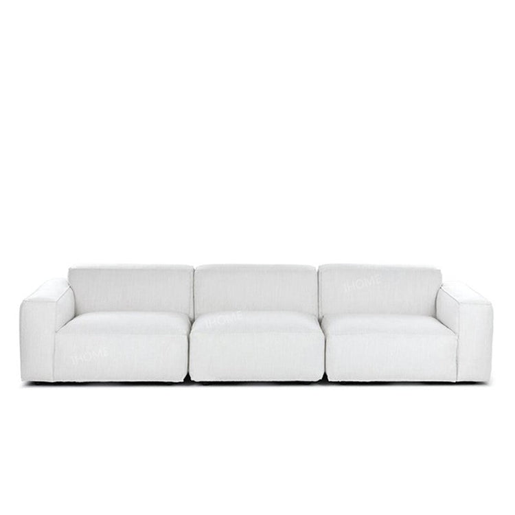 Modern L-shaped velvet sofa in tofu fabric, stylish sectional from FLIPSTYLEZLLC with plush cushions and contemporary design.