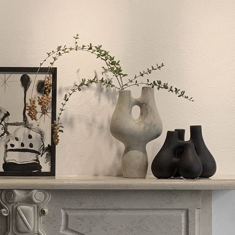 Minimalist ceramic vase by FLIPSTYLEZLLC, modern Nordic design, ideal for hydroponic flowers and home decor.