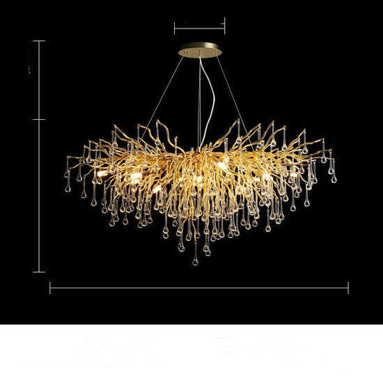 Decorbites Postmodern luxury chandelier with water drop crystal design, elegant crystal lamp for sophisticated interior lighting.