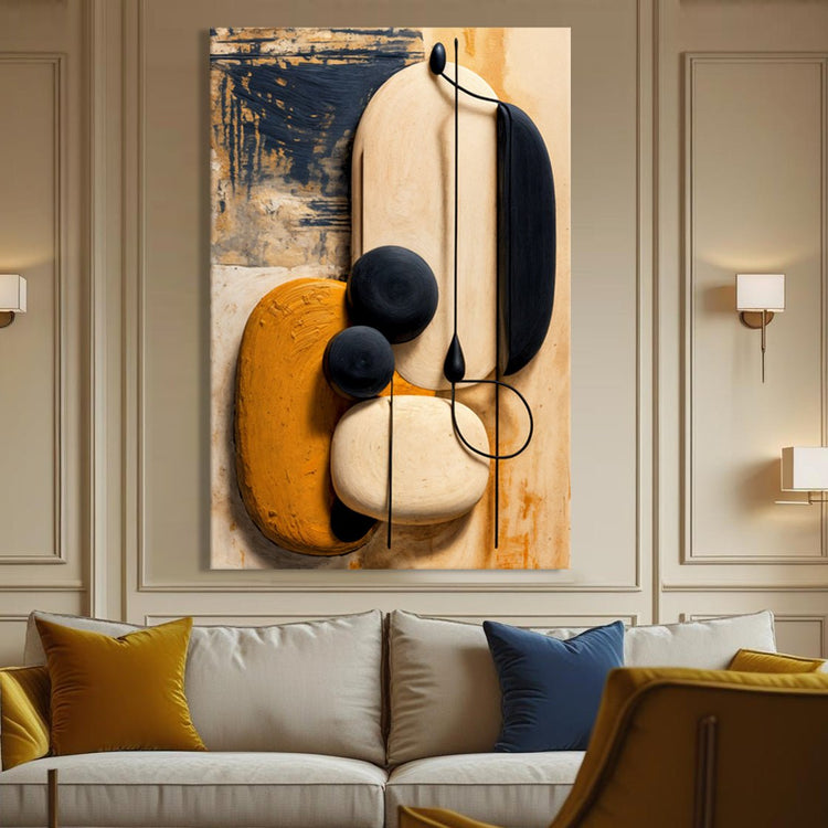 Orange Abstract Harmony Wall Art – Bold, Vibrant, and Modern - Modern Home & Kitchen