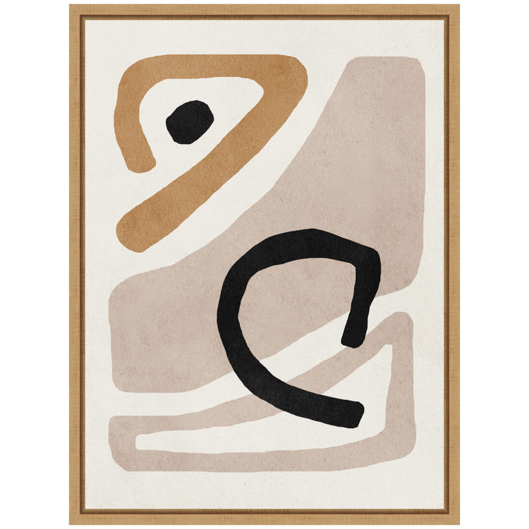 Neutral abstract framed canvas wall art by kateandlaurel featuring minimalist design with modern, artistic decor for living spaces.