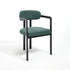 Pair of HouseOfZazla dining arm chairs set, featuring modern design with cushioned seats and wooden legs for comfortable dining.