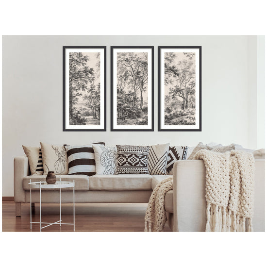 Antonie Waterloo Landscape 3-piece framed wall art set by kateandlaurel featuring scenic landscape images in modern frames.