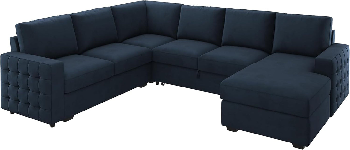 U-Shaped Sleeper Sofa with Storage