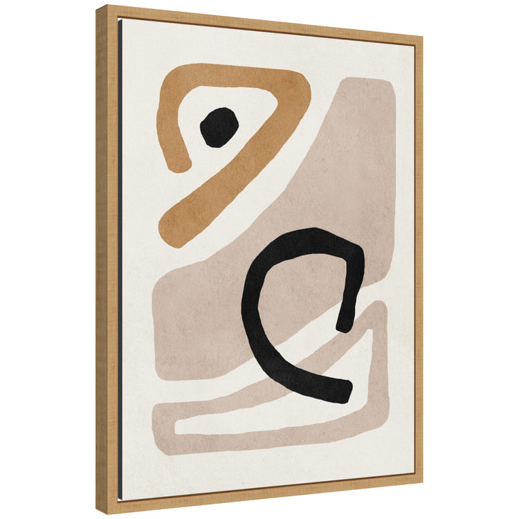 Kate & Laurel Sylvie Neutral Abstract Framed Canvas Wall Art showing modern, minimal design in neutral tones.