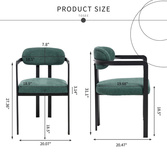 Pair of HouseOfZazla dining arm chairs with wooden legs and upholstered seats, set of 2, suitable for kitchen or dining room.