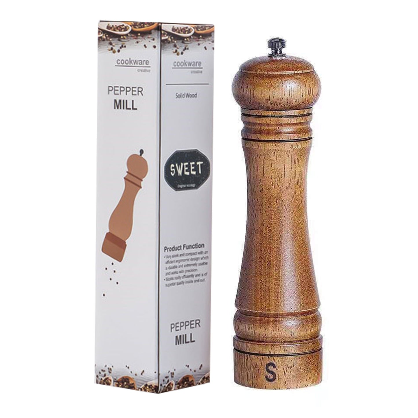 Premium Wooden Salt & Pepper Grinder – Adjustable Coarseness & Elegant Design