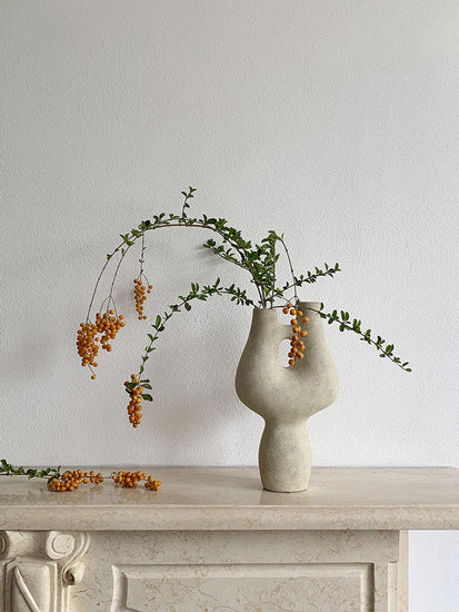 Modern ceramic vase by FLIPSTYLEZLLC featuring a minimalist Nordic design, ideal for home decor and hydroponic flower arrangements.