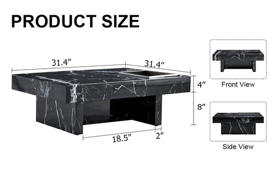 Modern black MDF round coffee table with minimalist pattern, 31.4 inches diameter, by V.I.P Digital Presence.