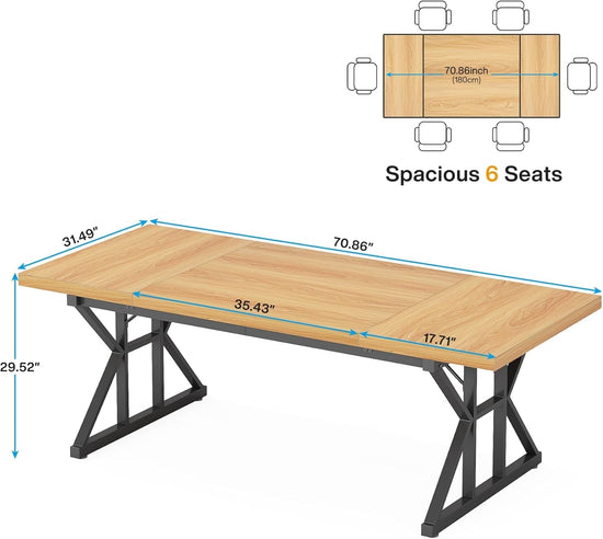 70.8-Inch Executive Desk, Large Office Desk Workstation - Modern Home & Kitchen