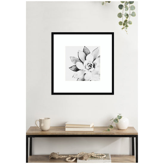 Modern succulent framed wall art by kateandlaurel featuring botanical printed decor with vibrant green succulent images.