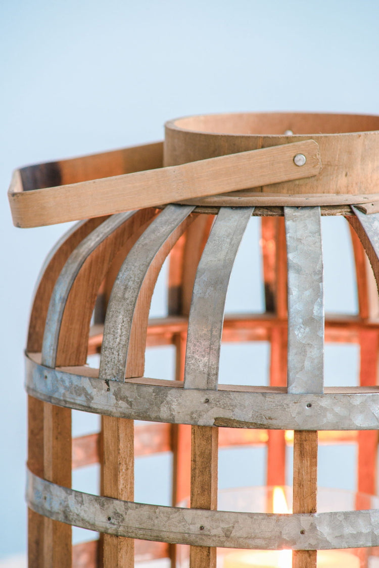 Decorative wooden lantern with handle, suitable for indoor and outdoor home, garden, and wedding decor by HouseOfZazla