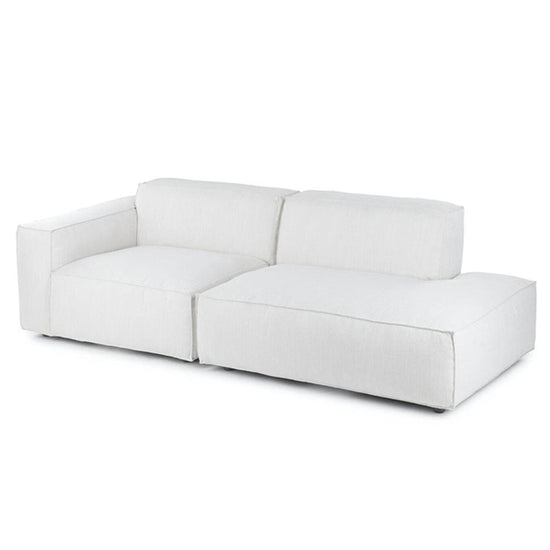 Modern L-shaped velvet sofa in tofu fabric with clean lines, part of FLIPSTYLEZLLC's sofas and sectionals collection.