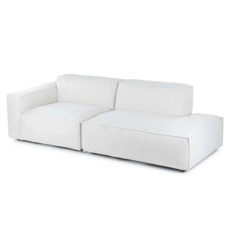Modern L-shaped velvet sofa in tofu fabric with clean lines, part of FLIPSTYLEZLLC's sofas and sectionals collection.