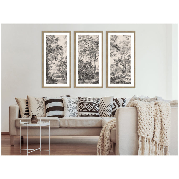Antonie Waterloo Landscape 3-piece framed wall art set by kateandlaurel featuring scenic landscape images for home decor.