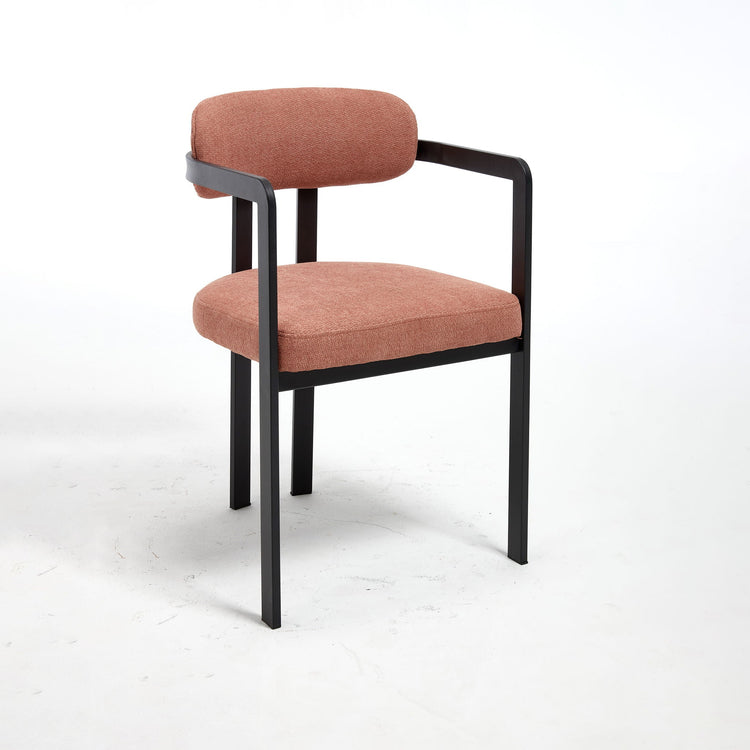 Set of two HouseOfZazla dining arm chairs with wooden legs and upholstered seats, designed for modern dining rooms.