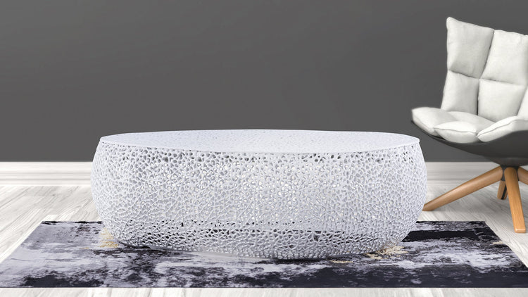 T3601-50 Oval Coffee Table White - Modern Home & Kitchen