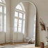 Large white MELOMOIR oversized floor mirror with thin aluminum frame, tempered glass, free-standing or hanging, ideal for bedroom or living room.