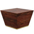 Abba Square Coffee Table in Cognac Brown Mango Wood with modern design, featuring a sleek square shape and smooth finish.