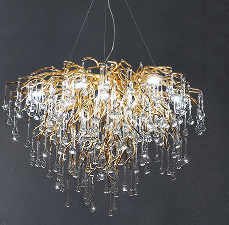 Decorbites Postmodern luxury chandelier with water drop crystal design, elegant crystal lamp for modern atmospheric lighting