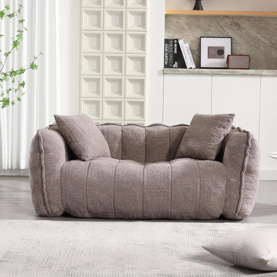 Oversized chenille bean bag loveseat sofa by Canva Home, cozy sectional lounge chair for living room comfort and relaxation.