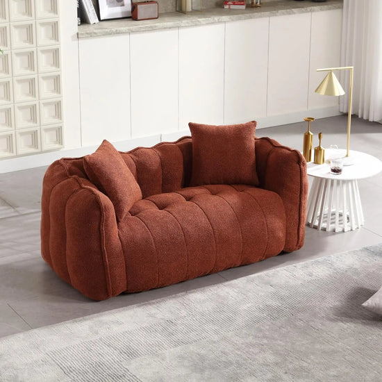 Oversized chenille bean bag loveseat sofa by Canva Home, cozy lounge chair for living room relaxation and casual seating.