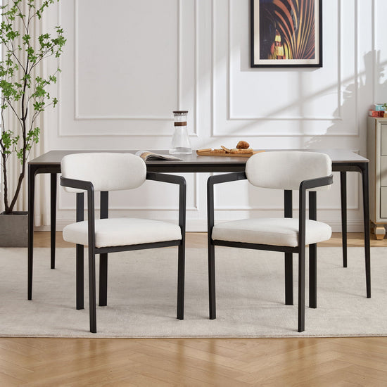 Pair of HouseOfZazla dining arm chairs, set of two, with cushioned seats and wooden legs, ideal for modern dining rooms.