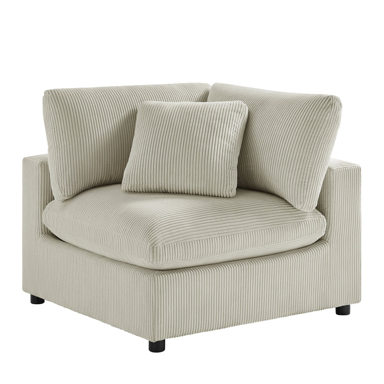 Beige Chelsea Modular 2 Piece Sofa by HouseOfZazla, plush living room couch with soft fabric and modern sectional design.