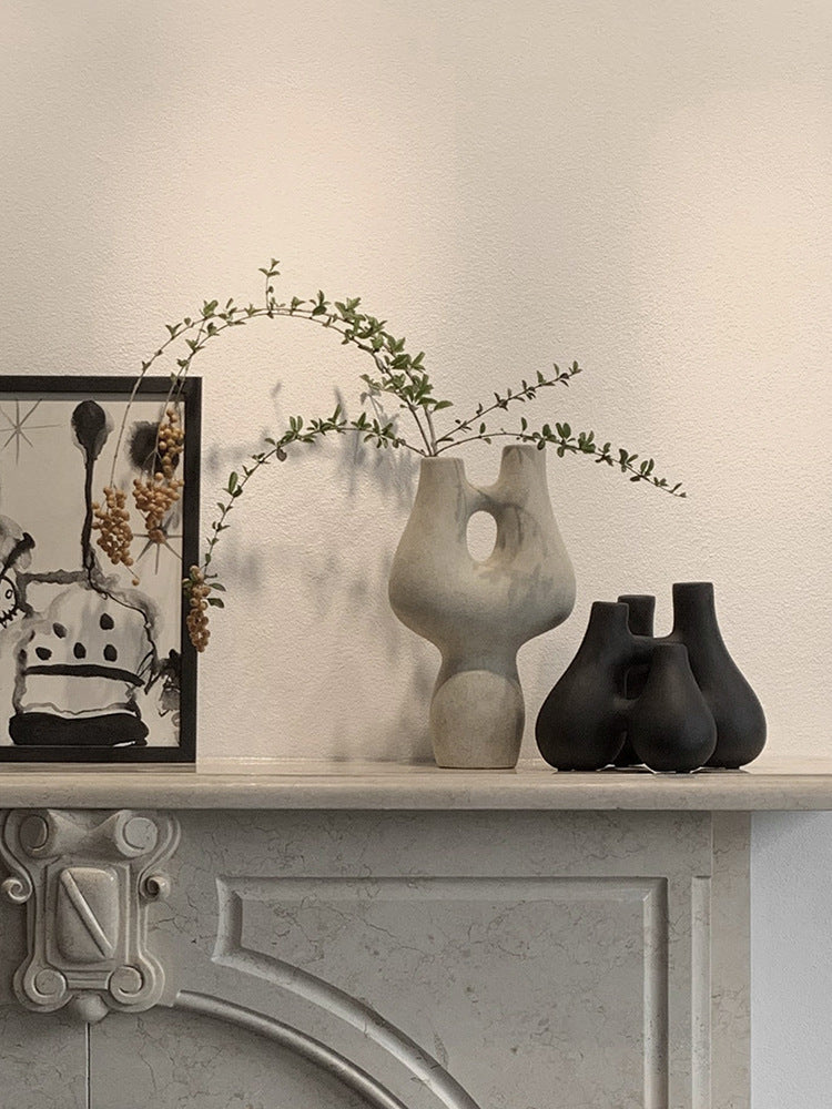 Modern ceramic vase by FLIPSTYLEZLLC featuring a sleek Nordic minimalist design, ideal for hydroponic flower displays and home decor.