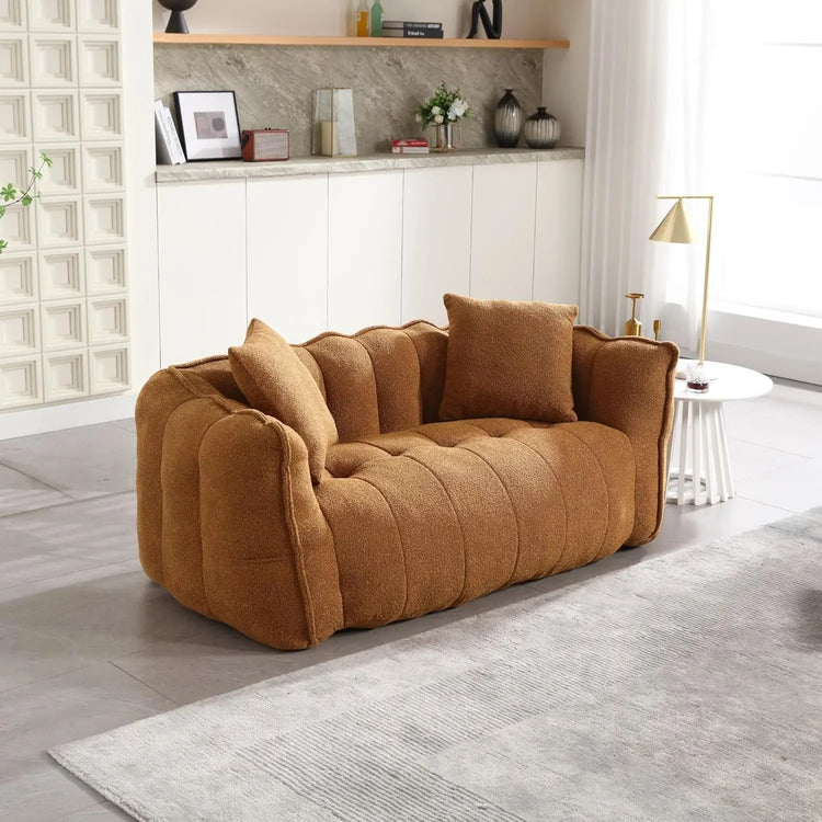 Oversized chenille bean bag loveseat sofa from Canva Home, cozy lounge chair for living room relaxation and seating comfort.