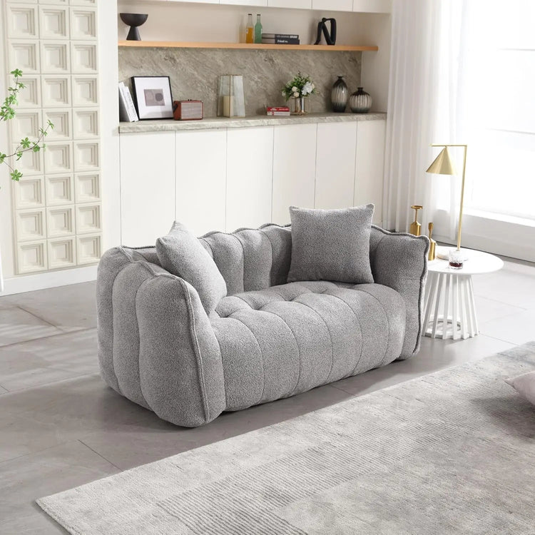 Oversized chenille bean bag loveseat sofa by Canva Home, cozy lounge chair for living room seating and relaxation.