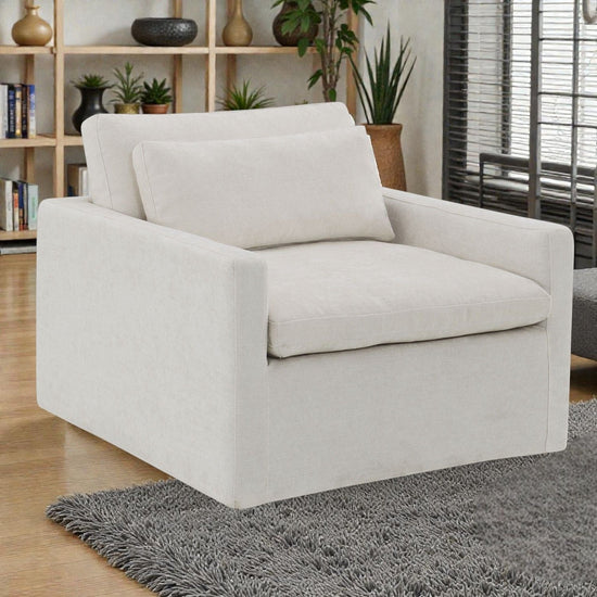 Modern HouseOfZazla Naveen swivel chair with toss pillow, 360° rotating lounge chair in stylish design, perfect for contemporary living spaces.