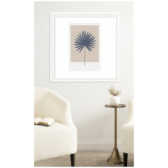 Botanical Palm colorblock framed wall art by kateandlaurel, featuring vibrant green palm leaves in a modern printed art design.