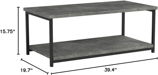 Coffee Table with Storage Shelf - Modern Home & Kitchen