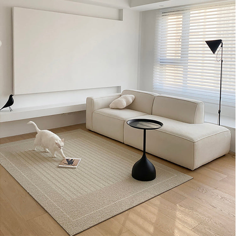 Modern L-shape velvet sofa in tofu fabric from FLIPSTYLEZLLC, featuring plush seating and stylish sectional design.