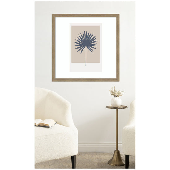 Botanical palm colorblock framed wall art by kateandlaurel, featuring vibrant plant imagery in a modern printed art design.