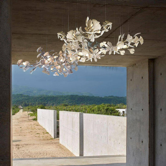Gingko Style H chandelier by Vinlighting featuring Art Deco linear design with elegant hanging light fixtures.