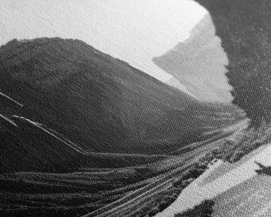Close-up of modern Giclée canvas wall art by NuevArt showing textured museum-grade print with a hand-stretched FSC-certified frame.