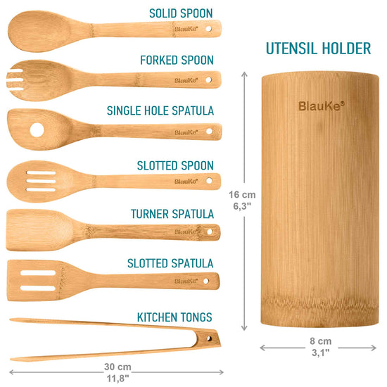 Bamboo Kitchen Utensils Set 8-Pack Online in US | Modern Home & Kitchen