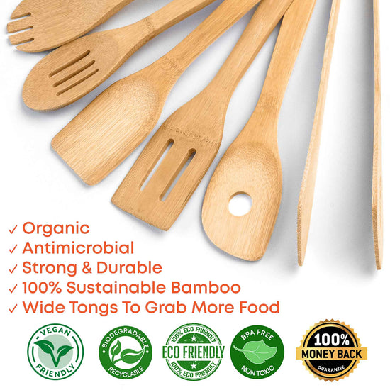 Bamboo Kitchen Utensils Set 8-Pack Online in US | Modern Home & Kitchen