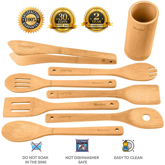Bamboo Kitchen Utensils Set 8-Pack Online in US | Modern Home & Kitchen