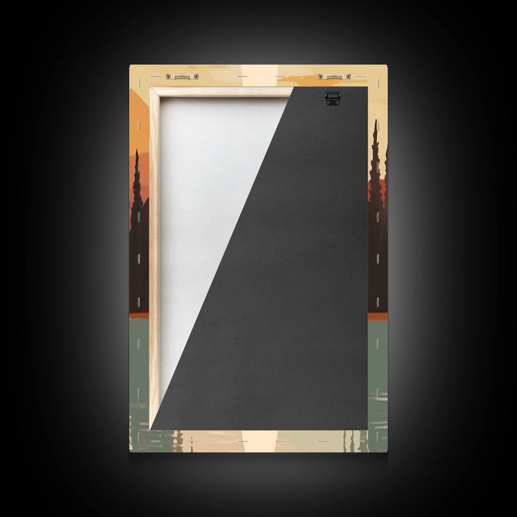 Sunset Forest 3-piece framed canvas wall art set by NuevArt featuring boho abstract nature-inspired designs