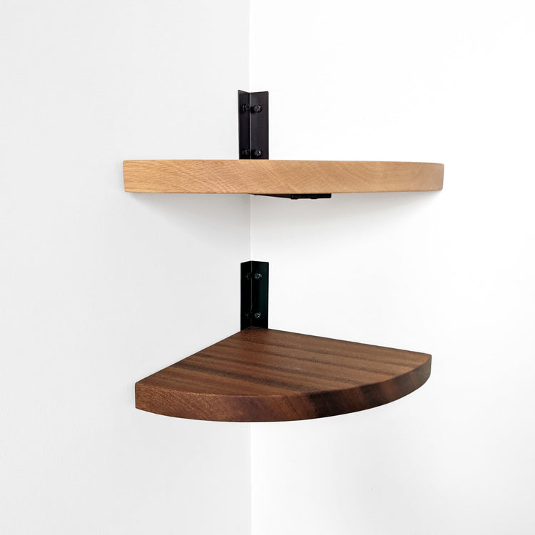 Corner Shelf with Visible Bracket