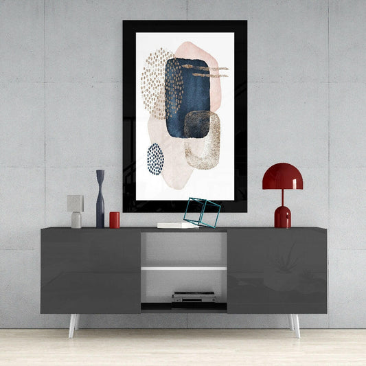 Modern abstract glass wall art by Insigneart USA featuring vibrant, colorful tempered glass decor for contemporary interior decoration.