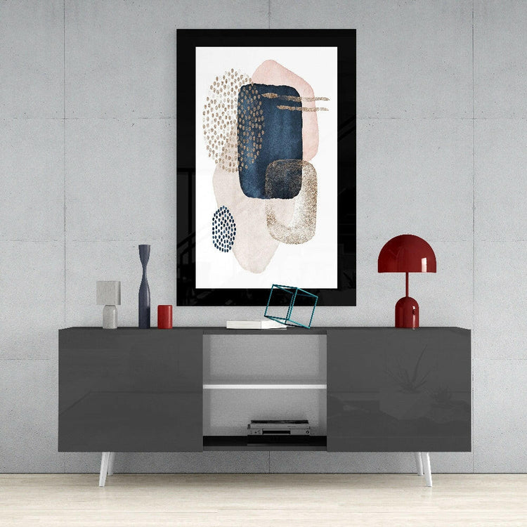 Modern abstract glass wall art by Insigneart USA featuring vibrant, colorful tempered glass decor for contemporary interior decoration.
