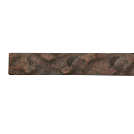 Hewn Kitchen floating shelf by Dogberrycollections in dark chocolate finish, hand-textured solid poplar, 24 to 72 inches long.