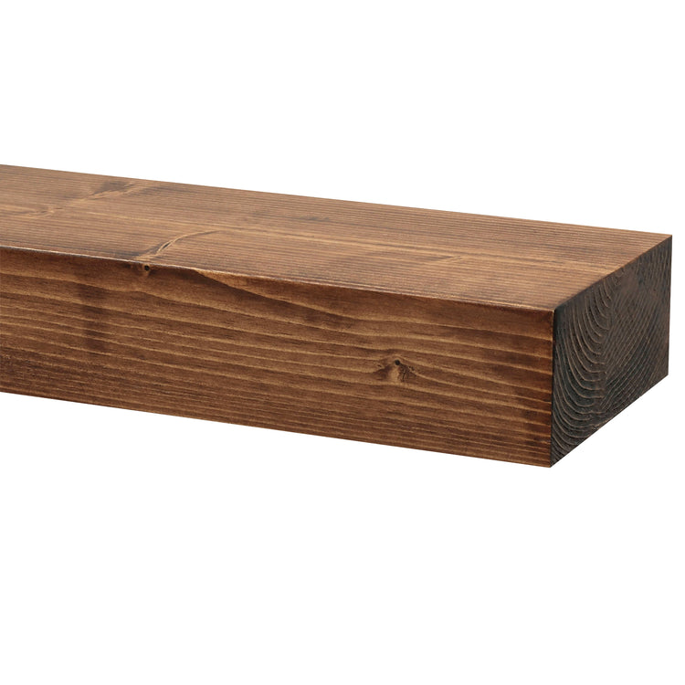 Smooth Solid Floating Timber Fireplace Mantel Shelf | Natural Wood Wall Decor