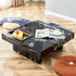 Modern black MDF round coffee table with minimalist pattern, 31.4 inches, designed by V.I.P Digital Presence.