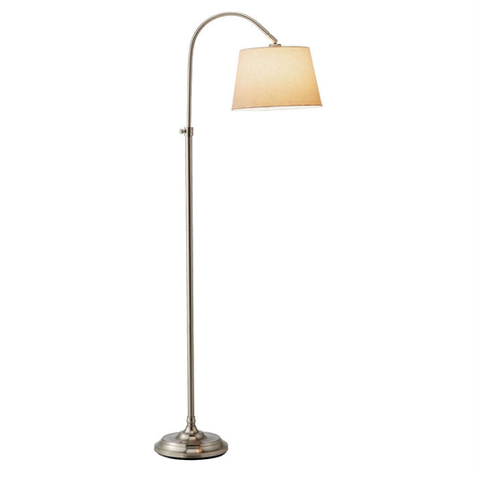 Elegant Arch Floor Lamp | White Linen Drum Shade | Modern Home & Kitchen