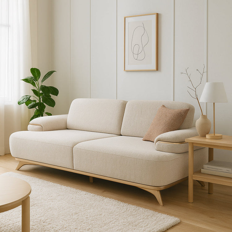 Expandable Sofa — 94” Chenille Three Seater with Adjustable Seat Depth